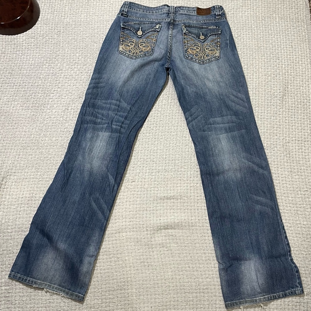 Adiktd Embroidered Pocket Denim Jeans Size 10/31 Western Cowgirl Bootcut - Picture 3 of 14